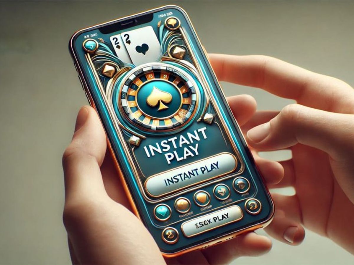A casino app open on a phone