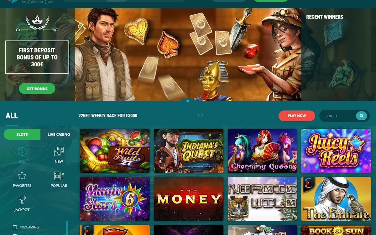 The 22Bet game lobby