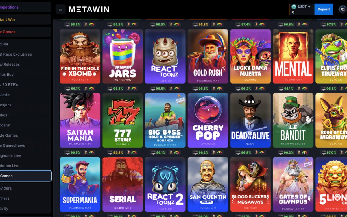 The MetaWin game lobby