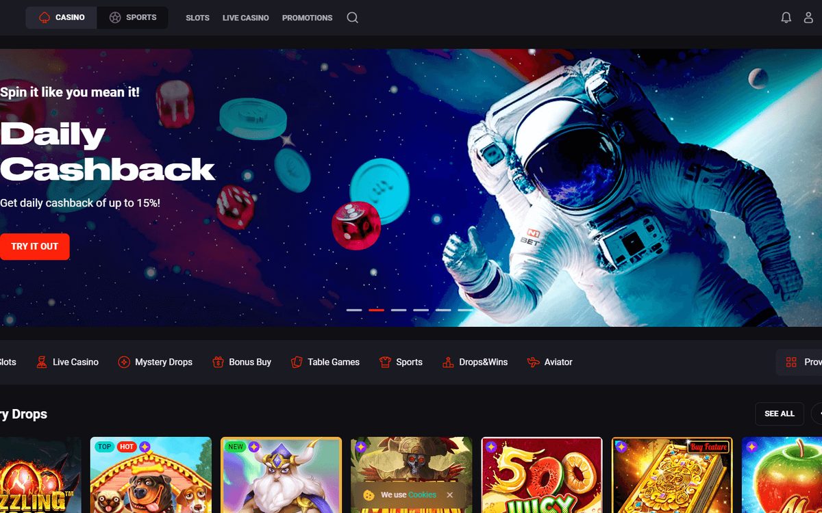 The N1Bet game lobby